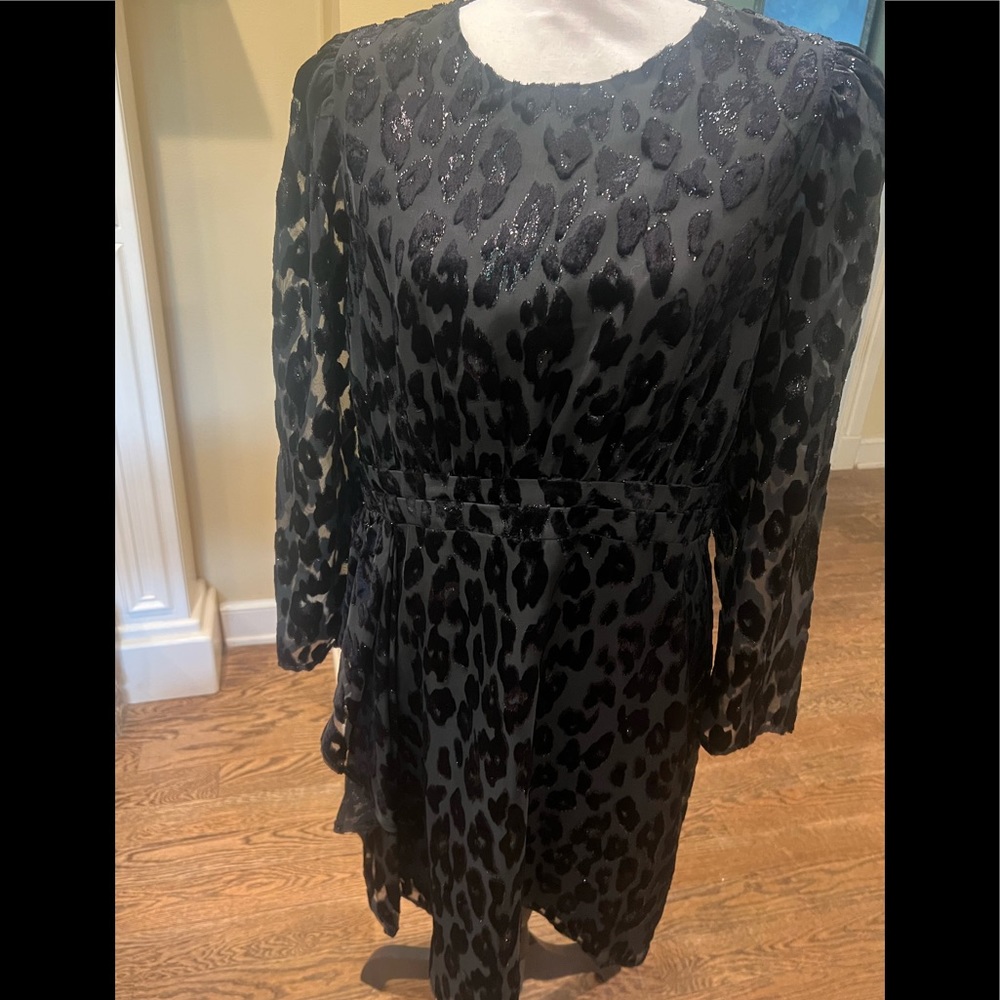 Leopard express long sleeve dress large